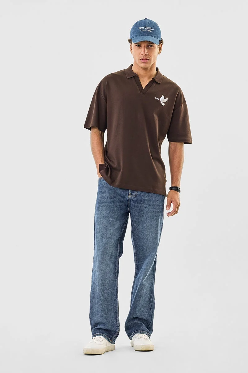 سنيتش تيشيرت بولو فضفاض برؤية سماوية